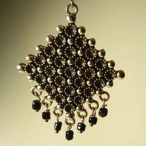 *3/$85* Drop earrings Artisan beaded silver tone